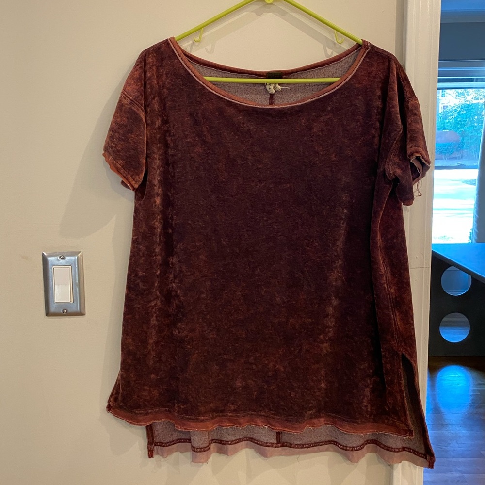 Crushed velvet tunic top